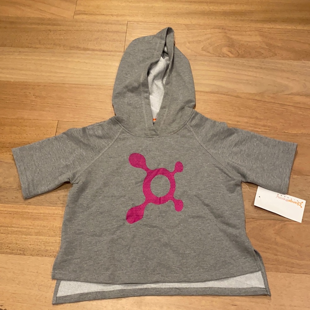 Orange theory crop gray light sweatshirt. Side XS, fits like a small. New.